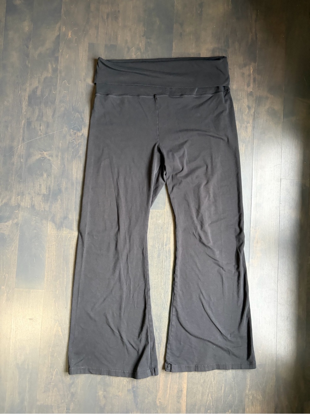 Offline aerie Black Fold-Over Waist Flare Leggings Size XXL